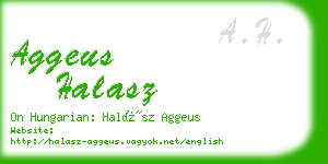 aggeus halasz business card